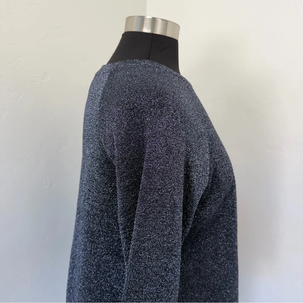 J. Crew Sparkle Navy & Black Crew Neck Sweater Size M